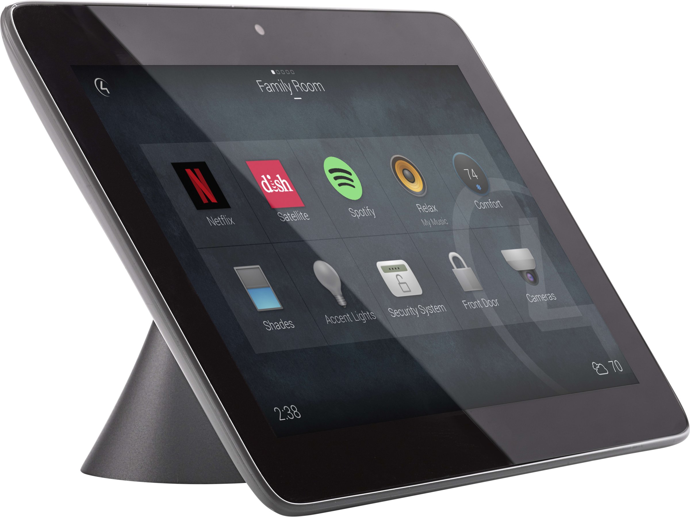 Control4 touch screen on a stand