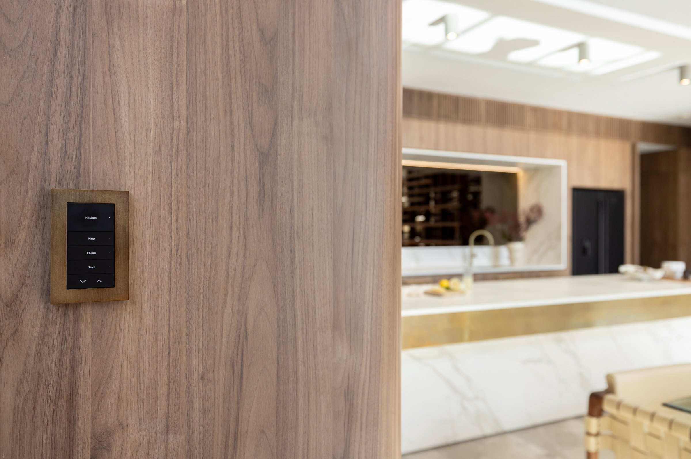 Lux by Control4 keypad in a living space
